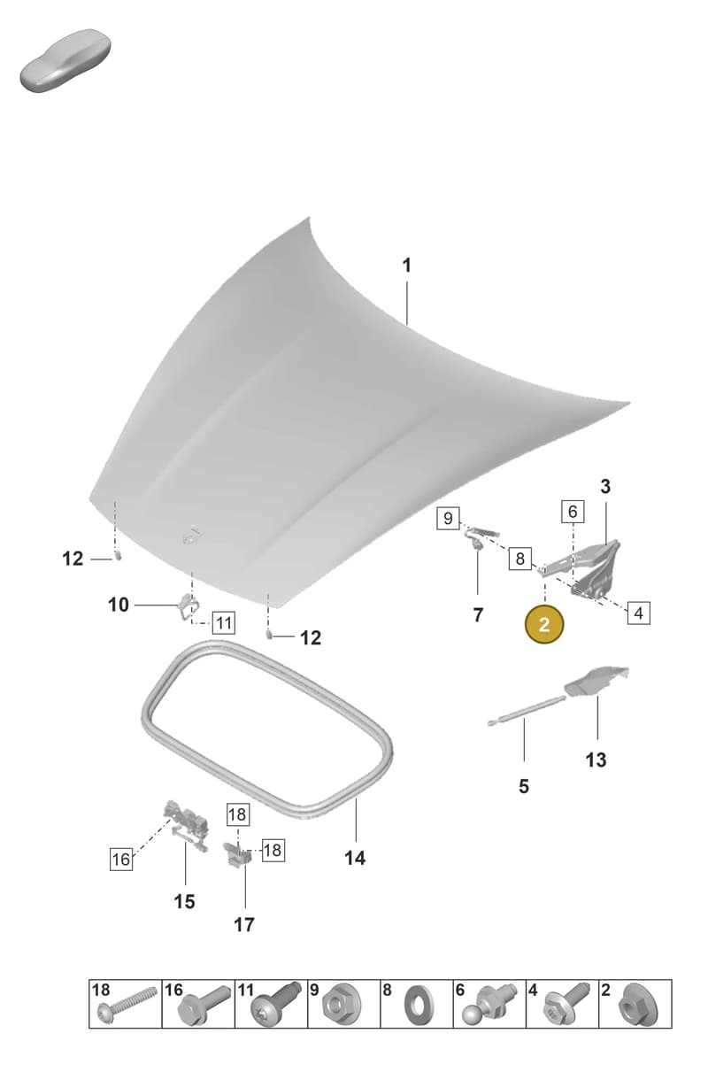 PAF912682 — Porsche Taycan Sport Turismo (2019-2024) diagram p56803000, position 2
