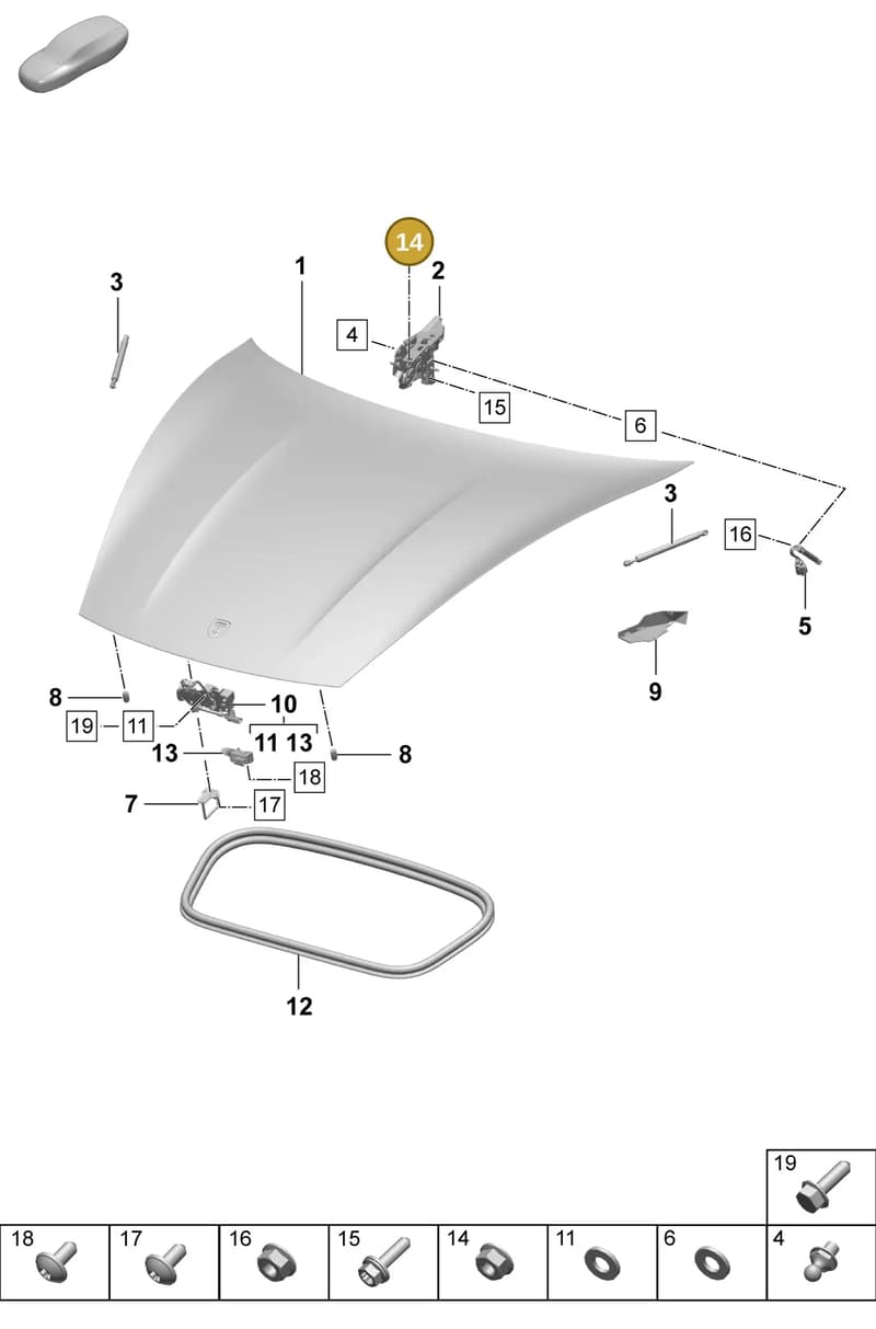 PAF912682 — Porsche Taycan Sport Turismo (2023-2025) diagram p64803000, position 14