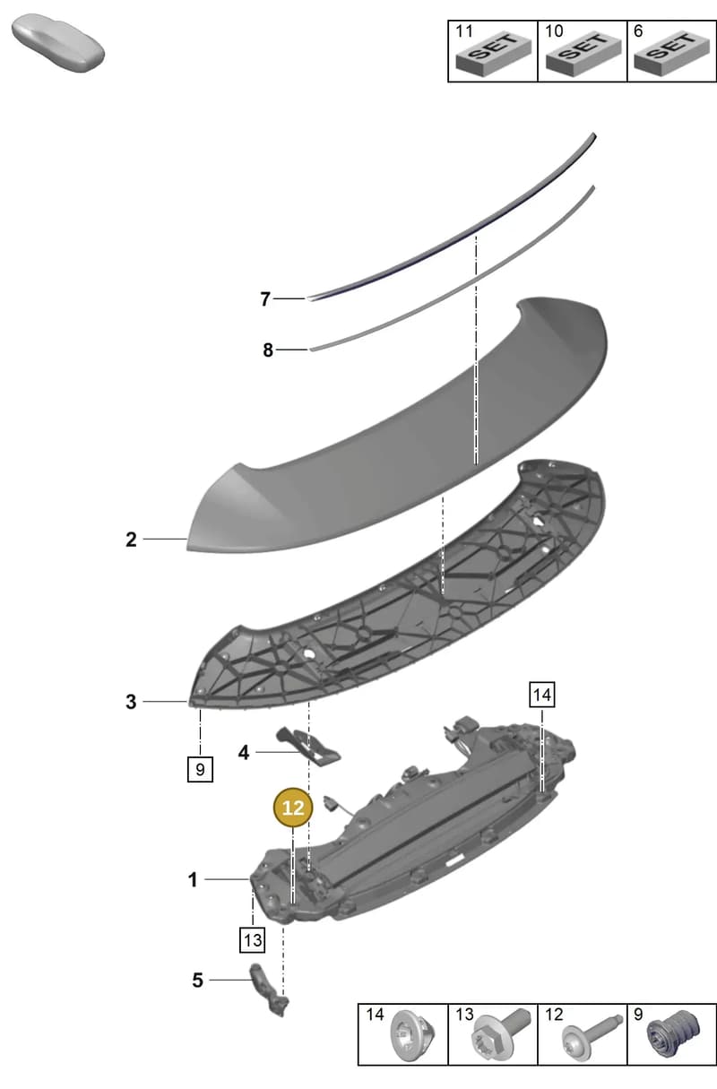 PAF912784 — Porsche 911 (2021-2022) diagram p59803160, position 12