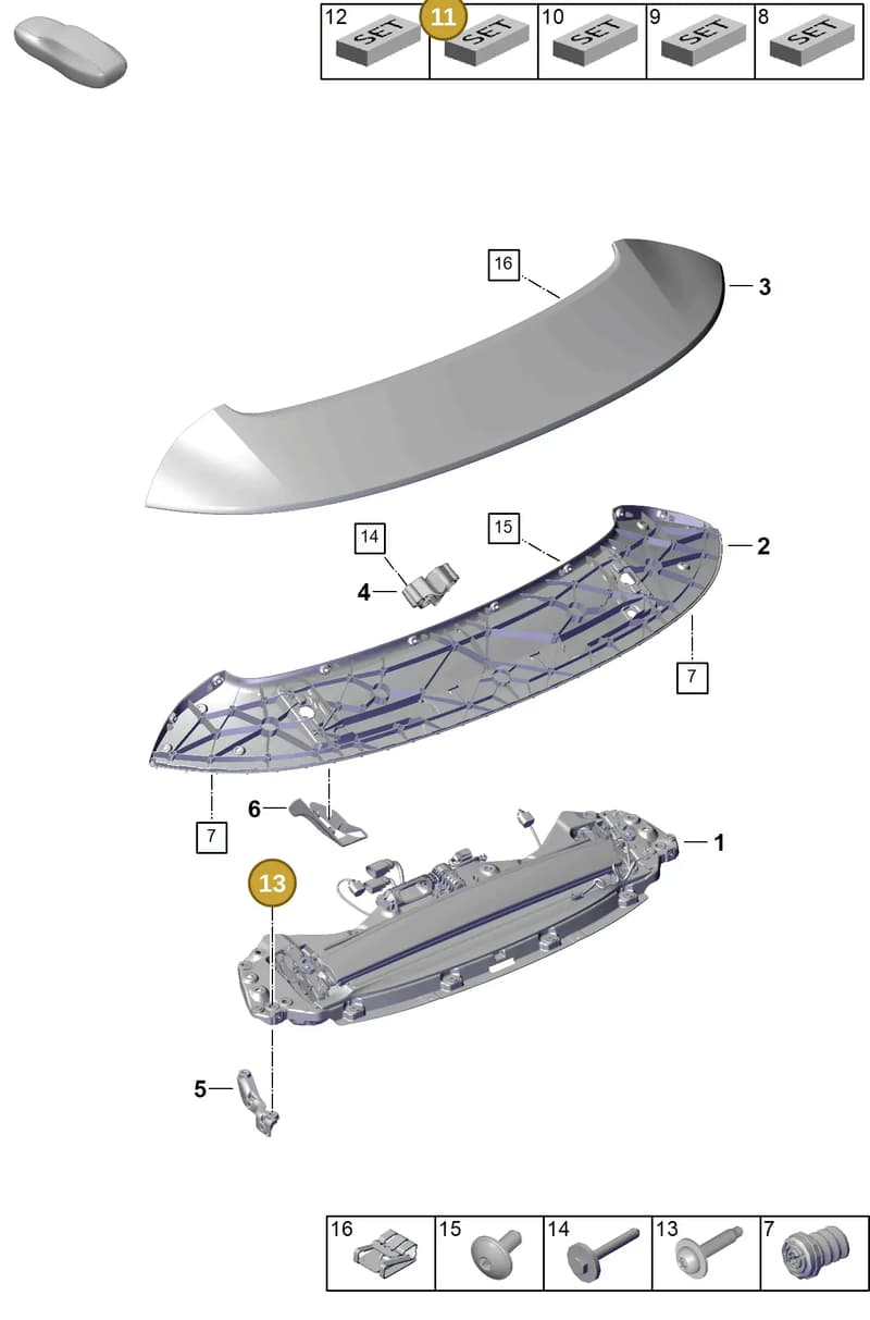 PAF912784 — Porsche 911 (2024-2025) diagram p63803160, position 11+13