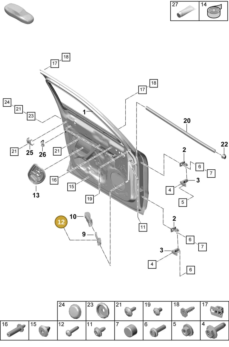 PAF912788 — Porsche Cayenne Coupe (2023-2023) diagram p60804000, position 12