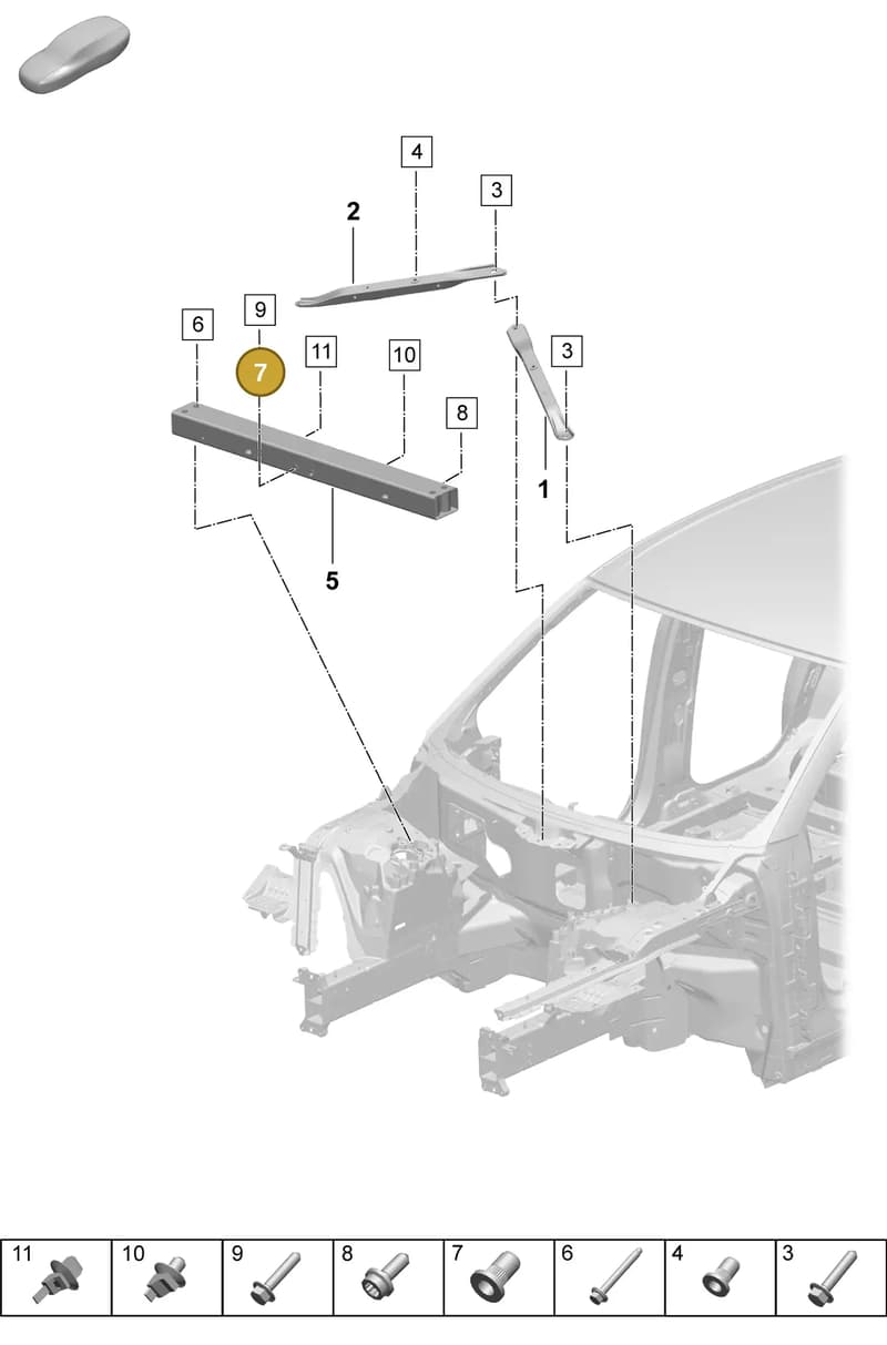 PAF912811 — Porsche Macan (2024-2024) diagram p61801150, position 7