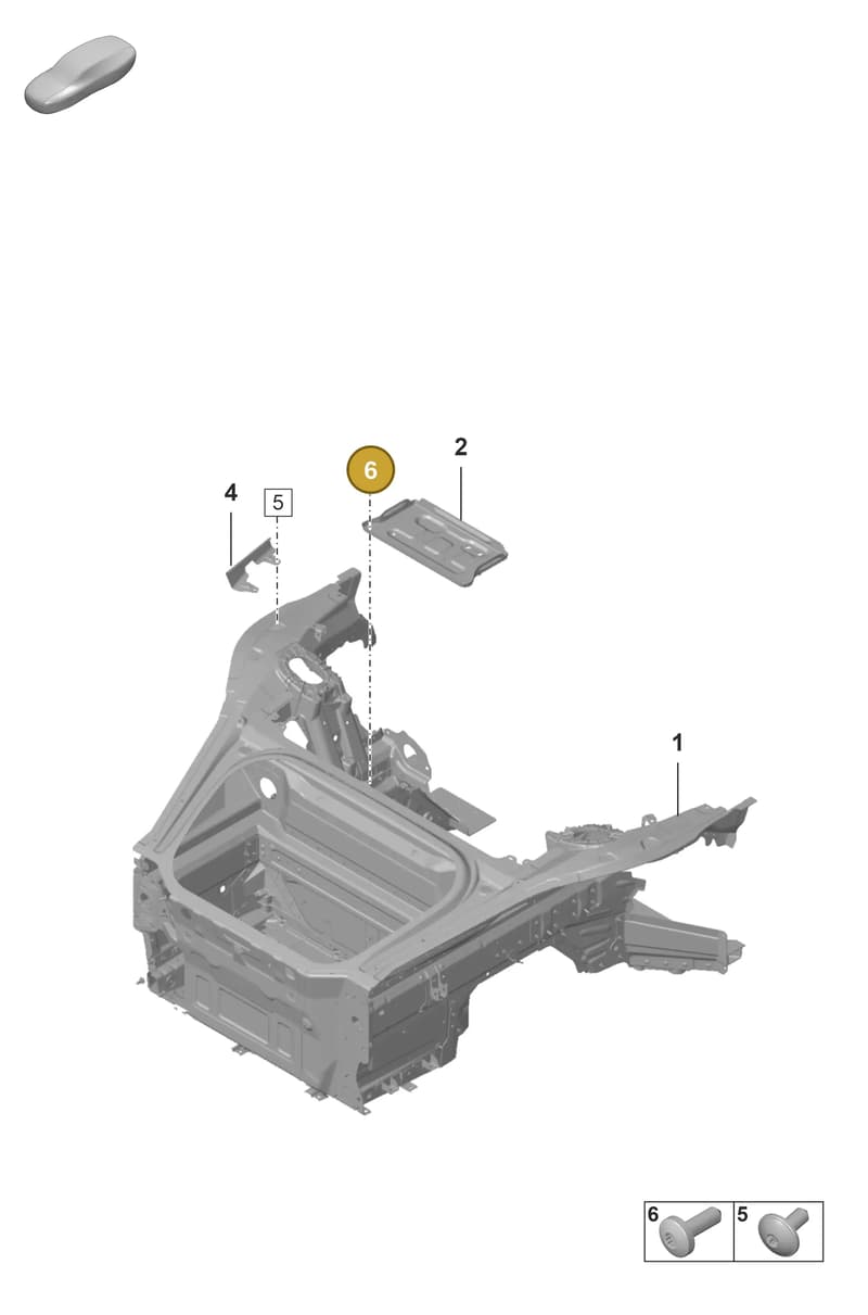 PAF912861 — Porsche 911 (2020-2022) diagram p53801050, position 6