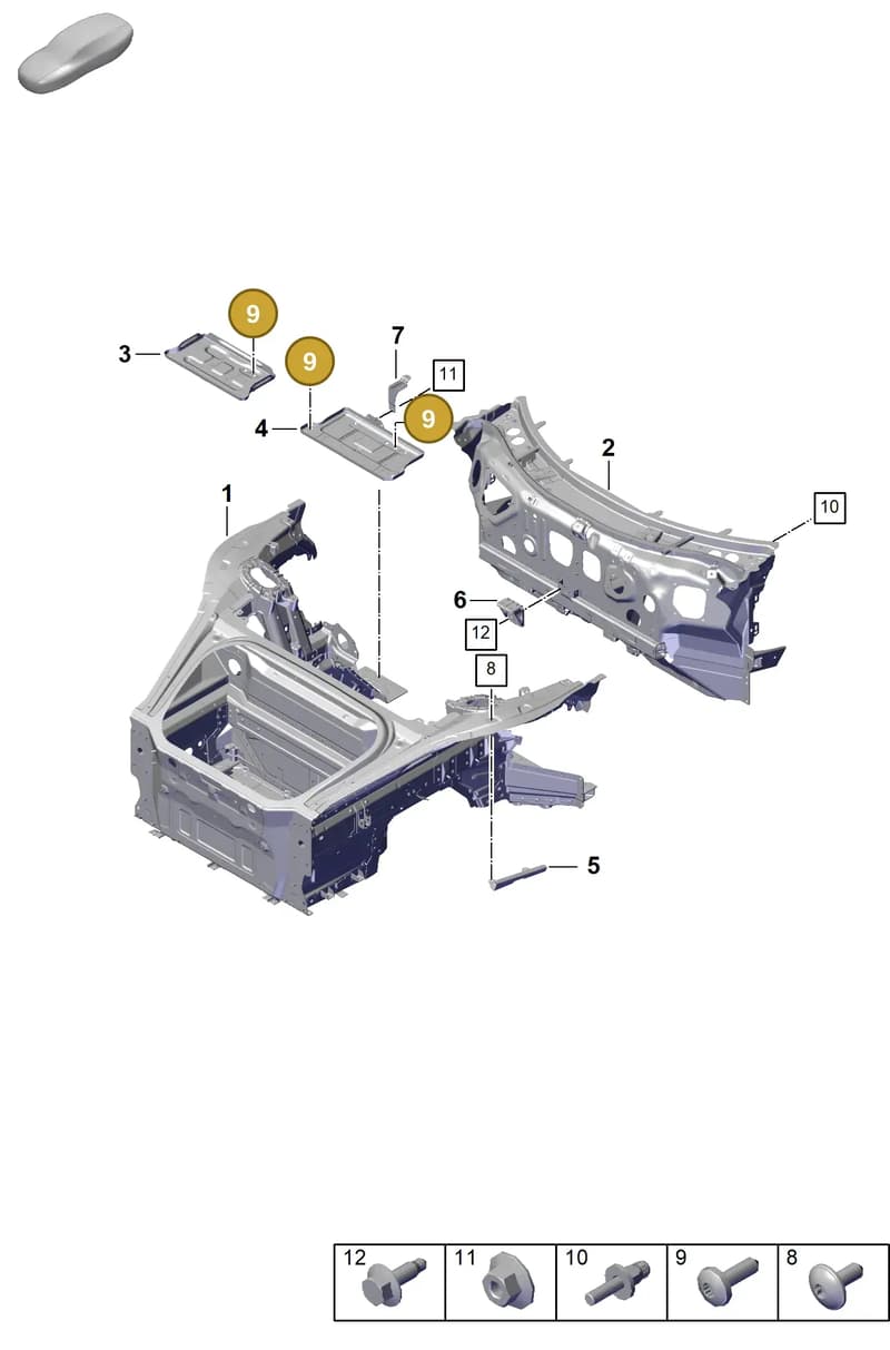 PAF912861 — Porsche 911 (2024-2025) diagram p63801100, position 9