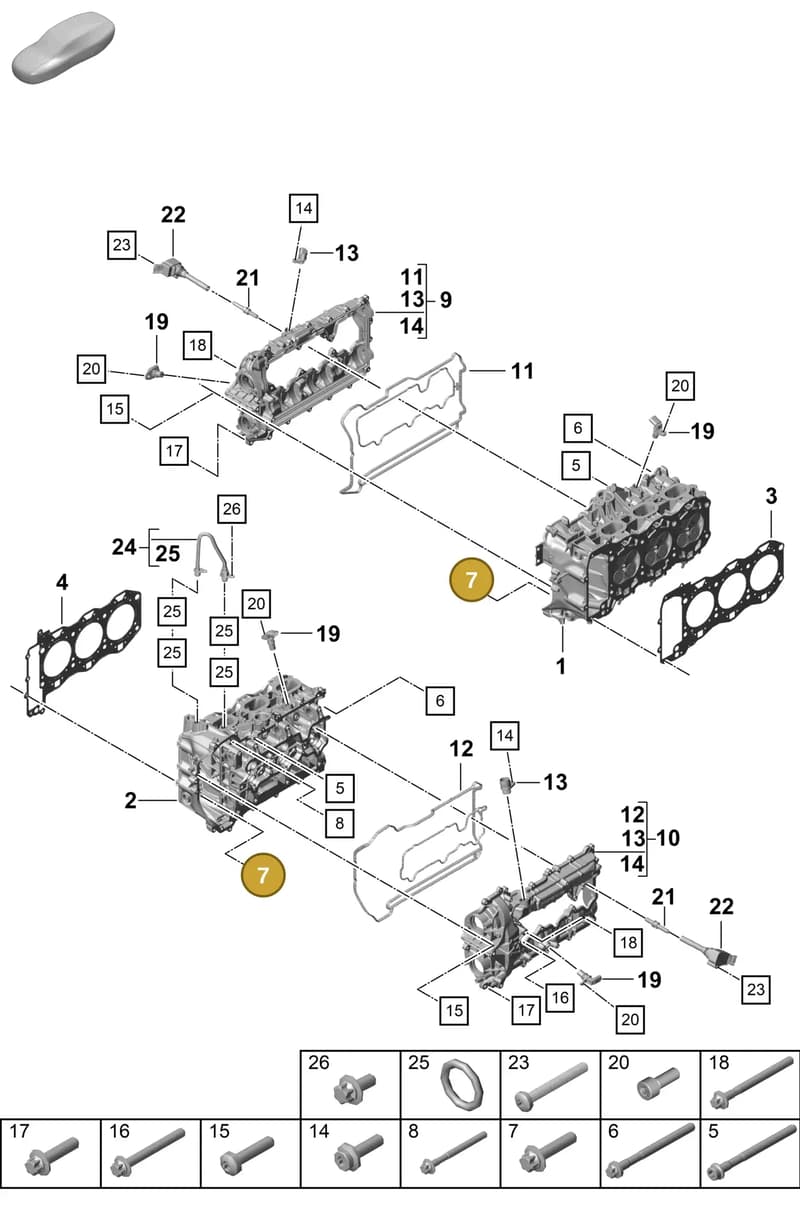PAF912906 — Porsche Boxster Spyder (2019-2020) diagram p55103000, position 7