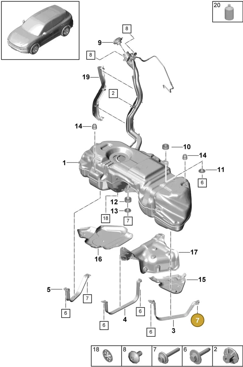 PAF913013 — Porsche Cayenne (2017-2023) diagram p51201000, position 7