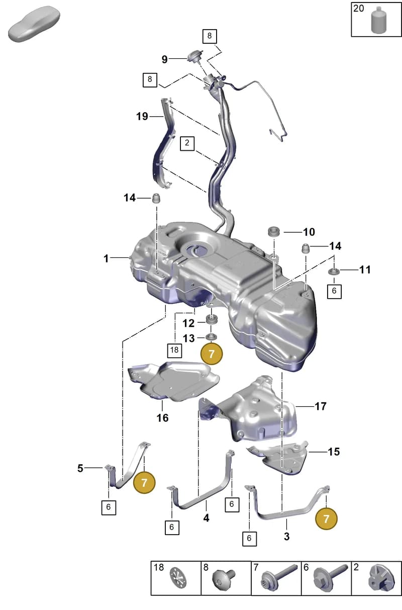 PAF913013 — Porsche Cayenne Coupe (2023-2023) diagram p60201000, position 7