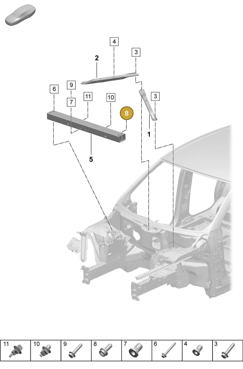 PAF913051 — Porsche Macan (2024-2024) diagram p61801150, position 8