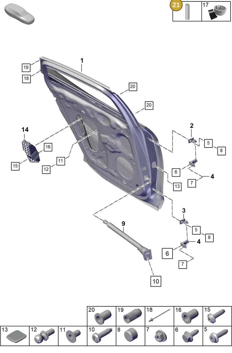 V04015001AG — Porsche Panamera (2023-2025) diagram p62804075, position 21