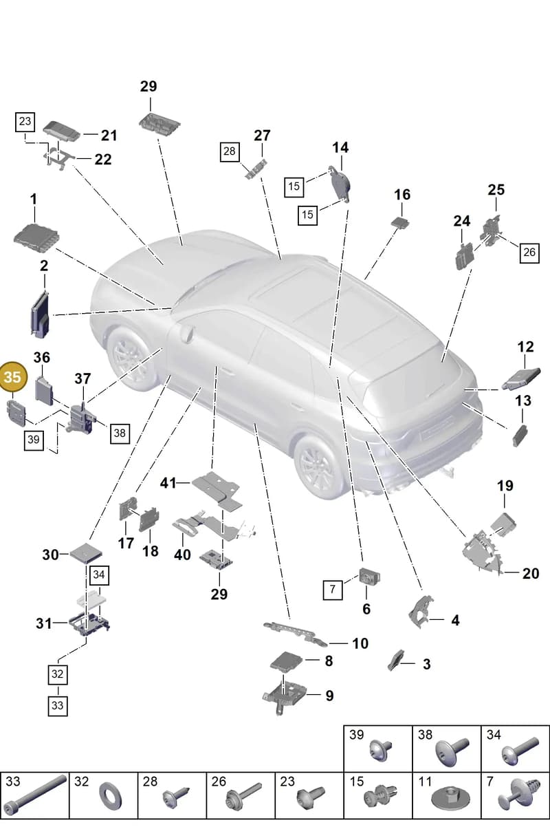 V04015001BD — Porsche Cayenne (2017-2023) diagram p51901003, position 35