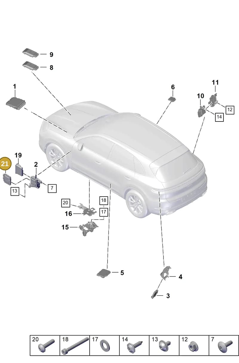 V04015001BD — Porsche Cayenne Coupe (2023-2023) diagram p60901000, position 21