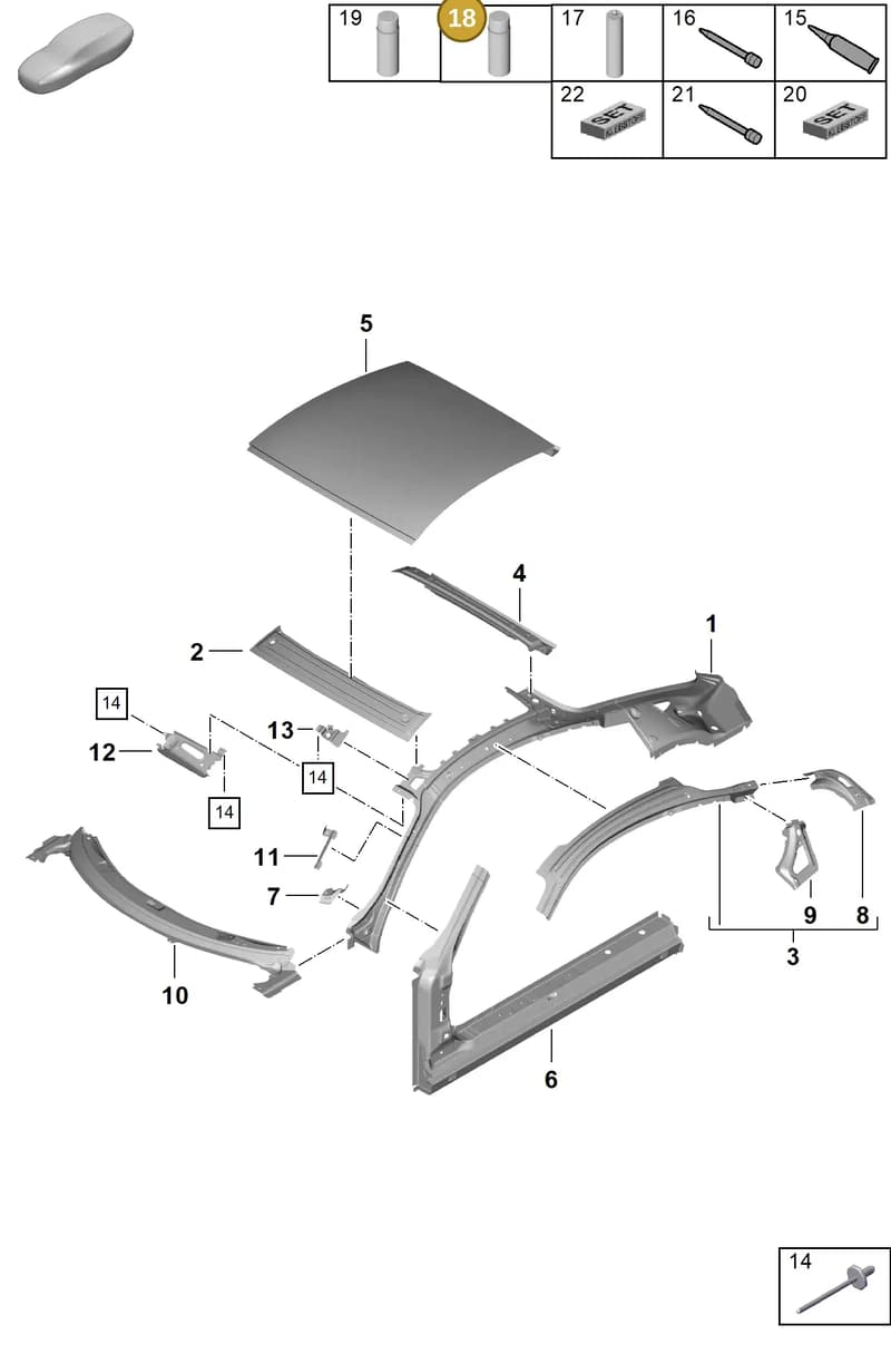 V04015003C — Porsche Cayman (2019-2022) diagram p55801450, position 18
