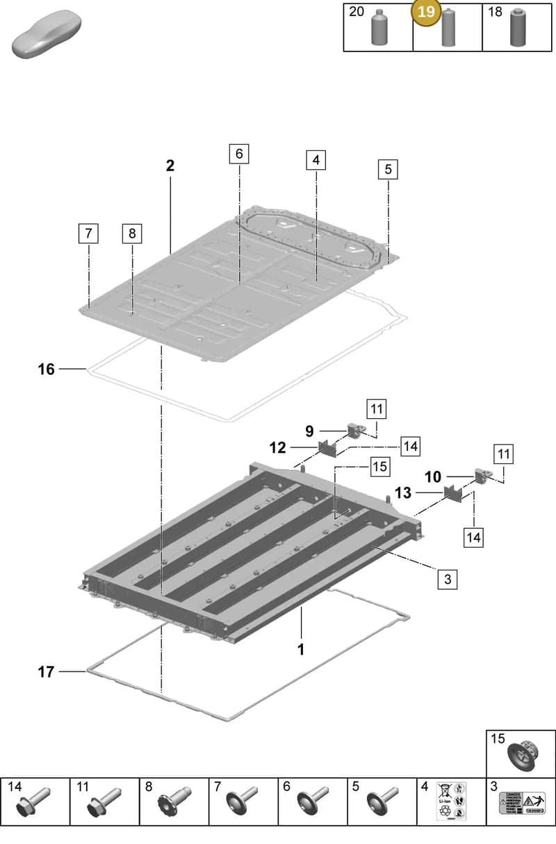V04015003C — Porsche Macan (2024-2024) diagram p61251010, position 19
