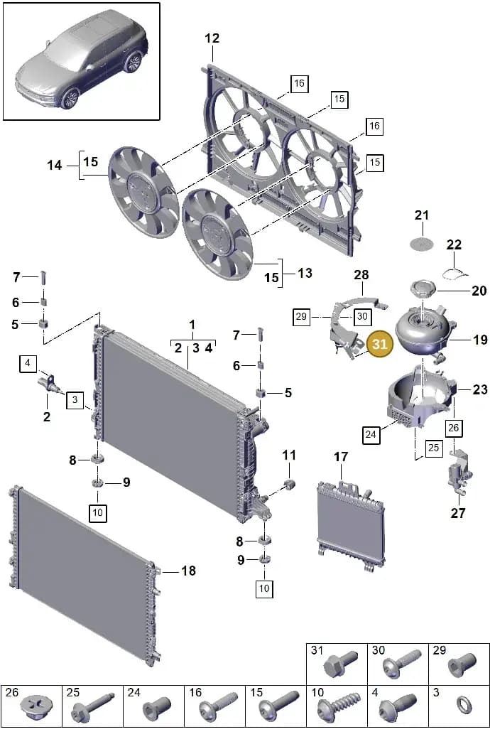 V04015003P — Porsche Cayenne (2017-2023) diagram p51105050, position 31+35