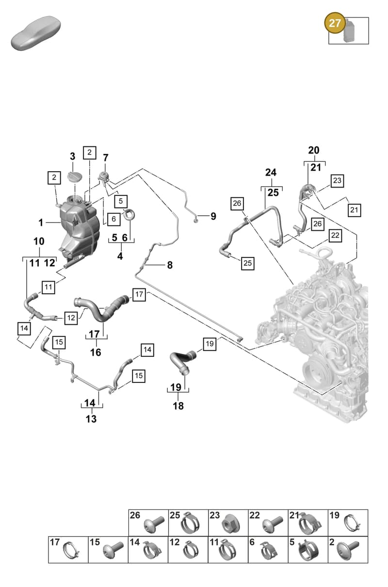 V04015003P — Porsche Panamera (2020-2023) diagram p58105310, position 27