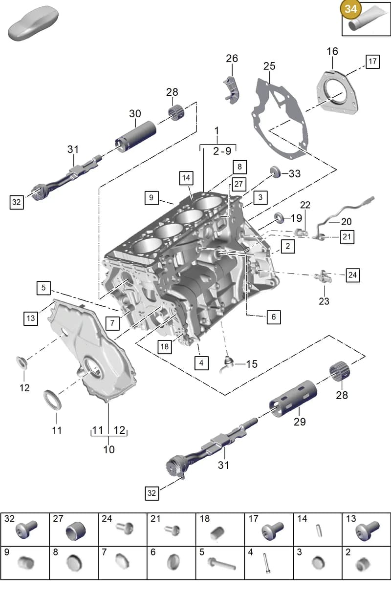 V04015005G — Porsche Cayenne Coupe (2023-2023) diagram p60101100, position 34