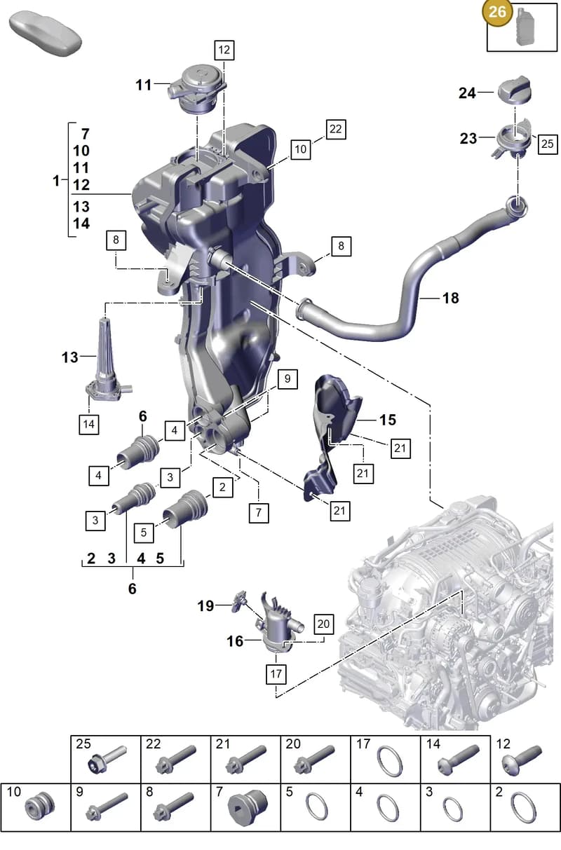 V04015009F — Porsche 911 (2021-2022) diagram p59104200, position 26