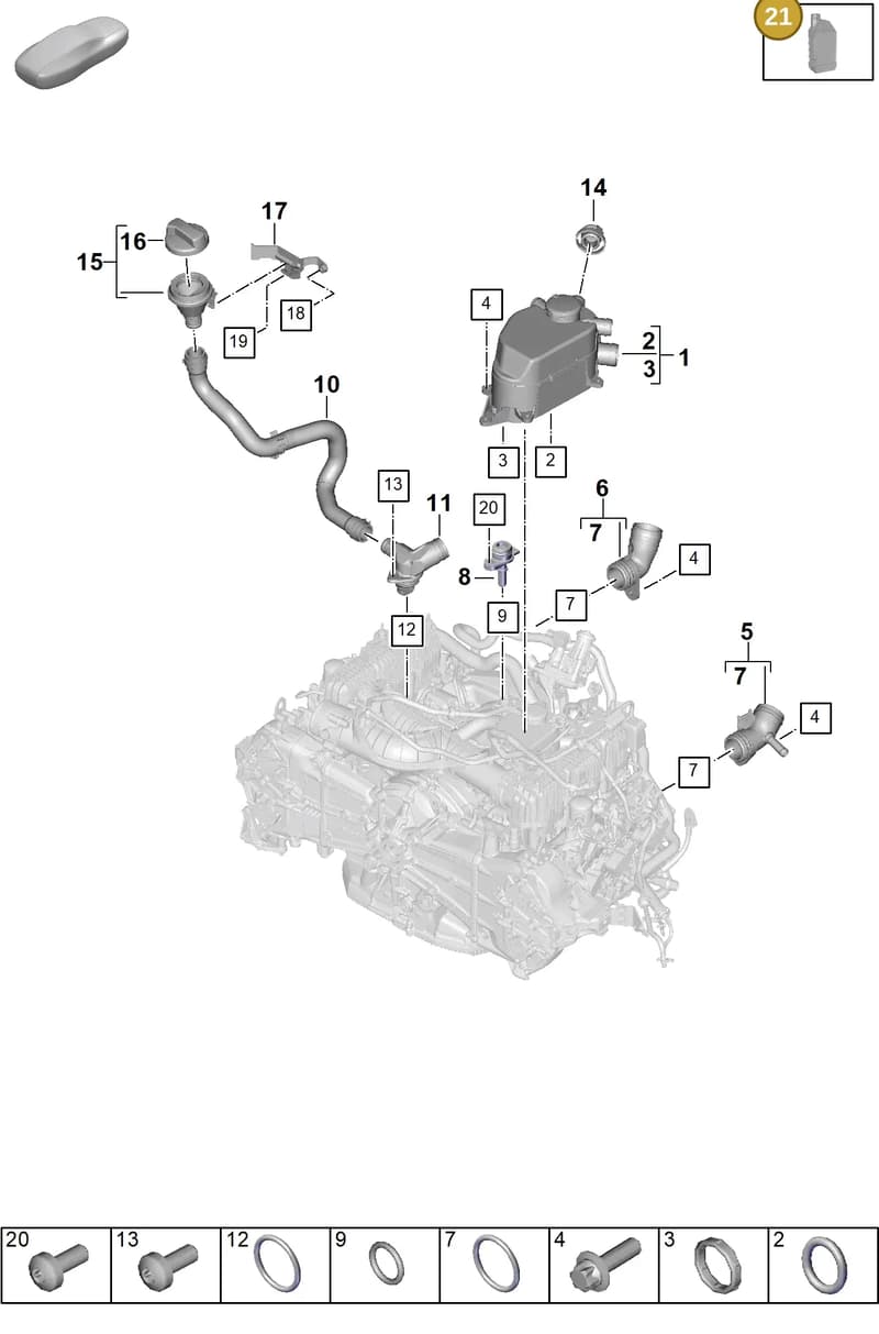 V04015009H — Porsche 911 (2024-2025) diagram p63104200, position 21