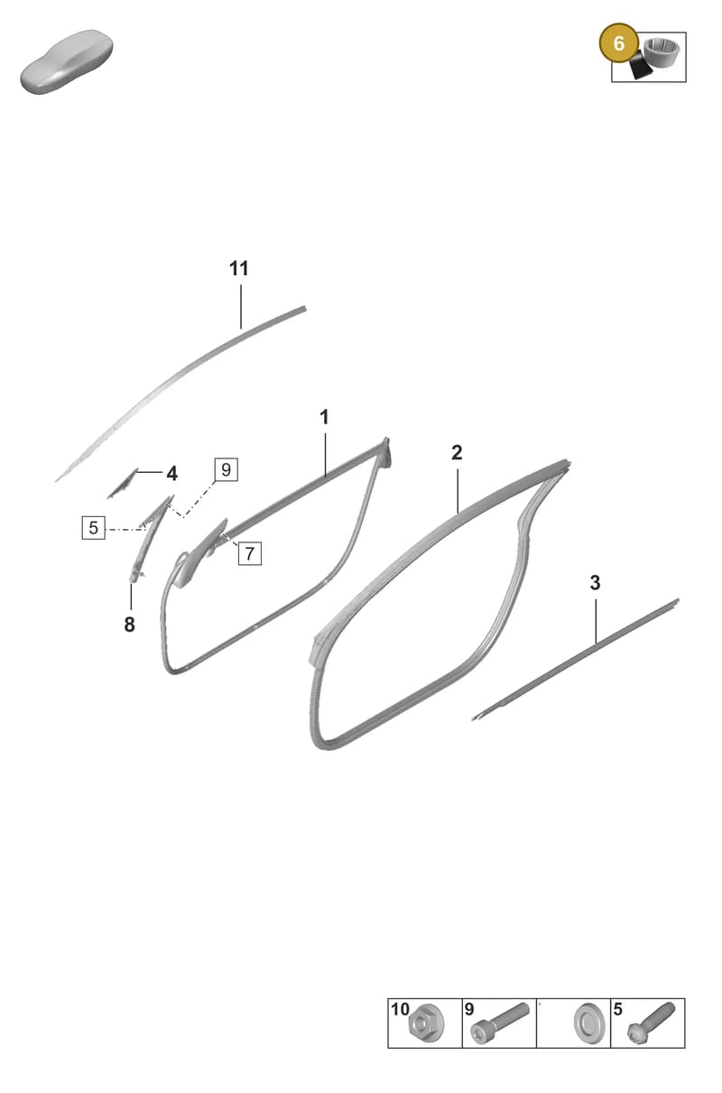 V04015800B — Porsche 911 (2024-2025) diagram p53804100, position 6