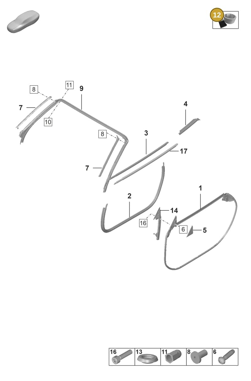 V04015800B — Porsche 911 (2024-2025) diagram p53804150, position 12