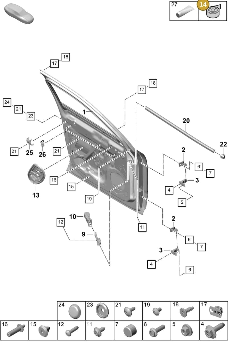 V04015800B — Porsche Cayenne Coupe (2023-2023) diagram p60804000, position 14