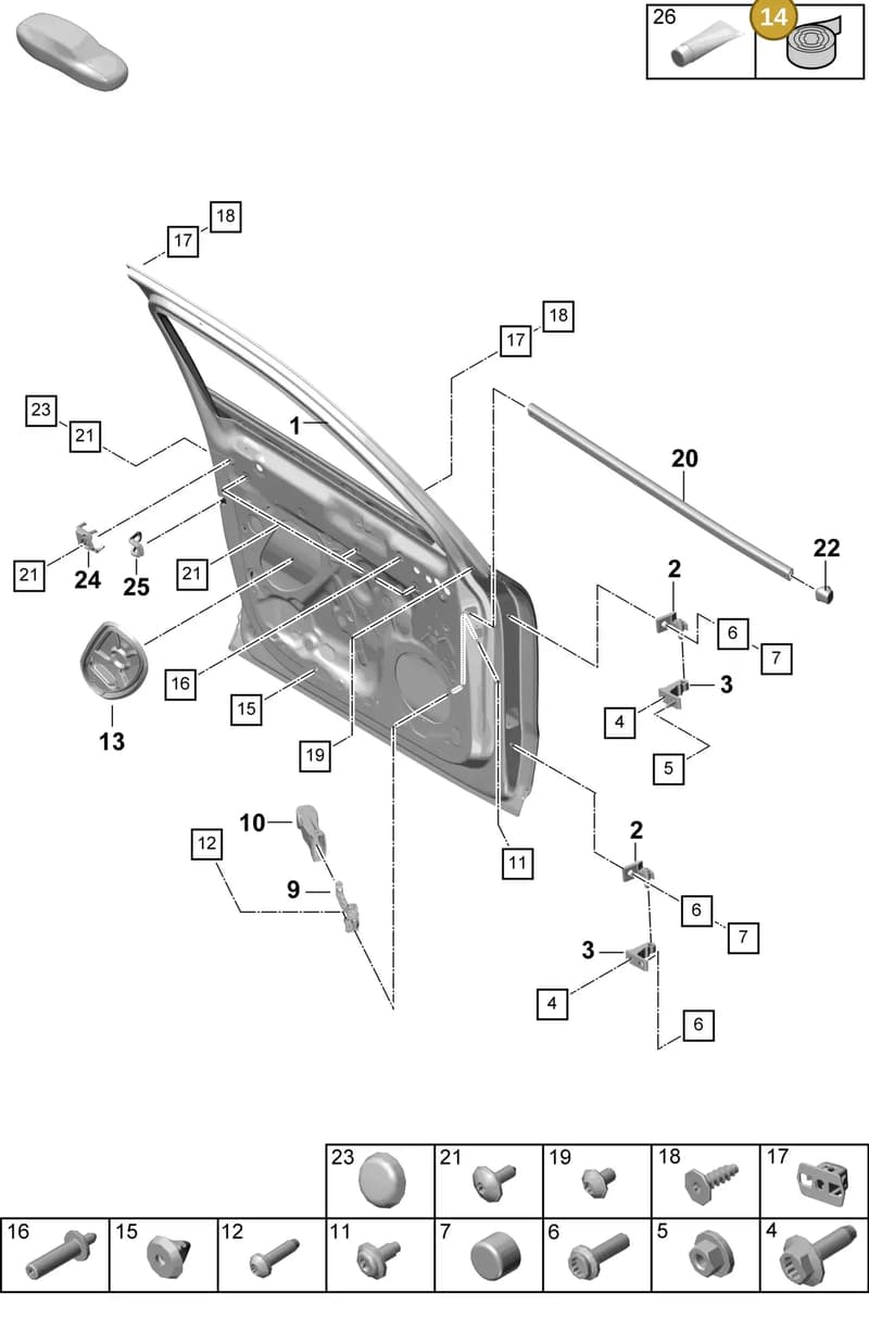 V04015800B — Porsche Cayenne Coupe (2023-2023) diagram p60804025, position 14