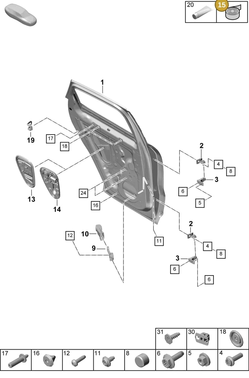 V04015800B — Porsche Cayenne Coupe (2023-2023) diagram p60804050, position 15