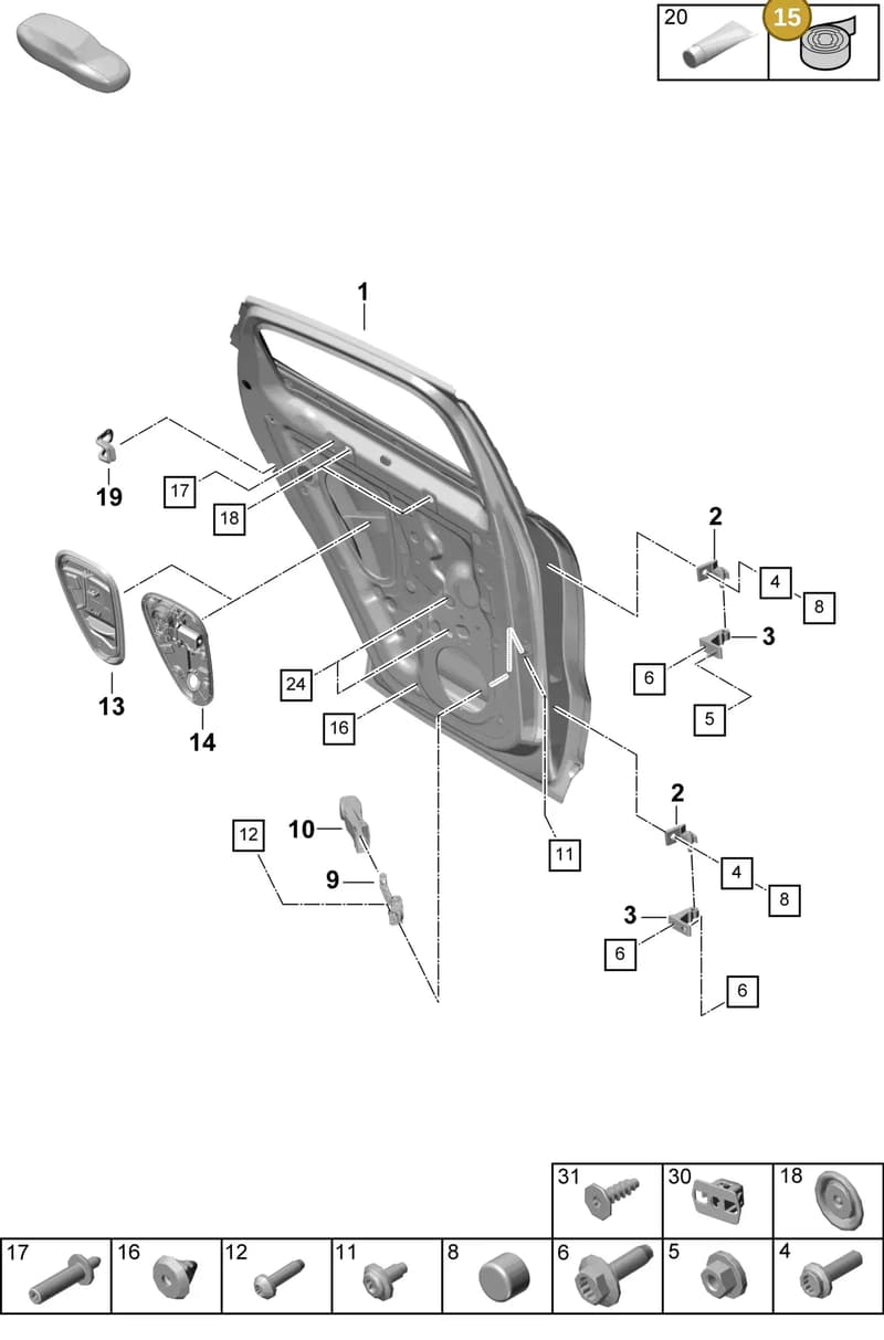 V04015800B — Porsche Cayenne Coupe (2023-2023) diagram p60804075, position 15