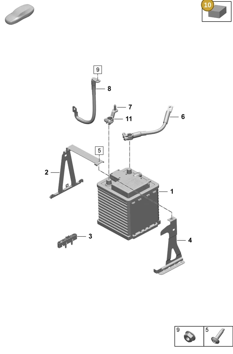 V04015800BB — Porsche Taycan Sport Turismo (2023-2025) diagram p64902300, position 10
