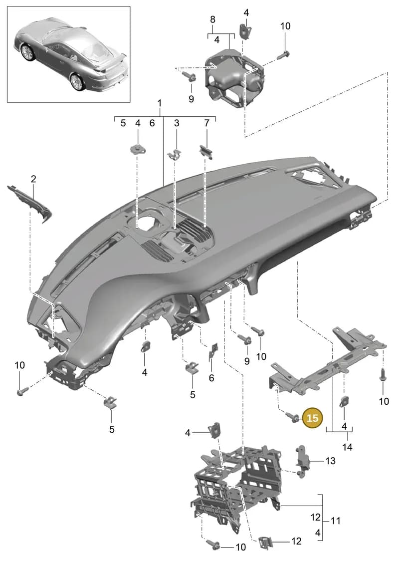 V04015800 — Porsche 911 (2013-2020) diagram p41809000, position 15
