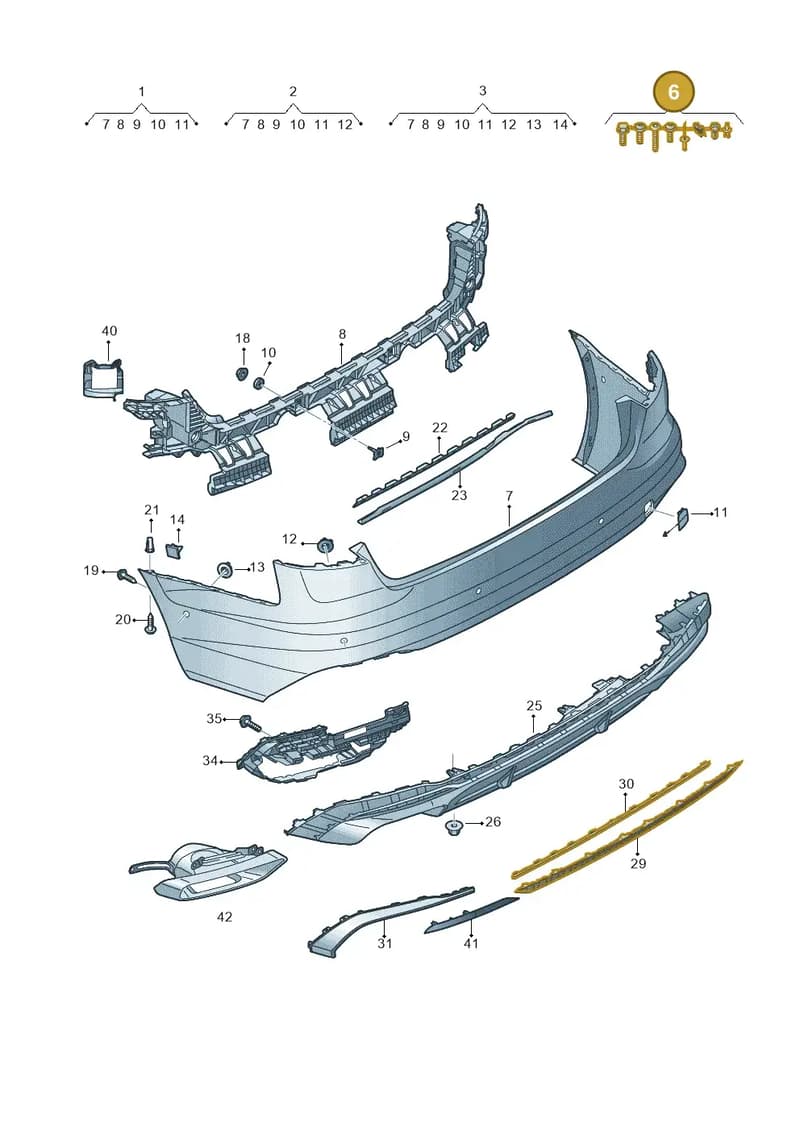 V04017001A — Audi A4 (2015-2025) diagram 849807750, position 6