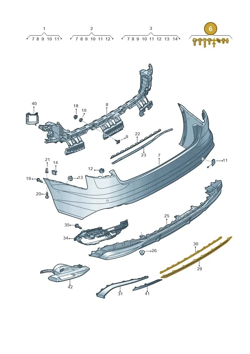 V04017001A — Audi A4 (2015-2025) diagram 849807760, position 6