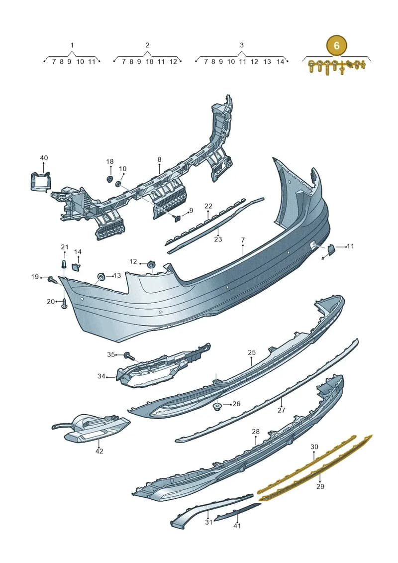 V04017001A — Audi A4 (2015-2025) diagram 849807770, position 6