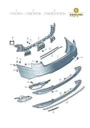 V04017001A Porsche 1 Set Fixing Parts for Bumper