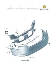 V04017001BD Porsche 1 Set Fixing Parts for Bumper