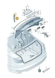 V04017001BH Porsche 1 Set Attachment Parts for Rear Lid