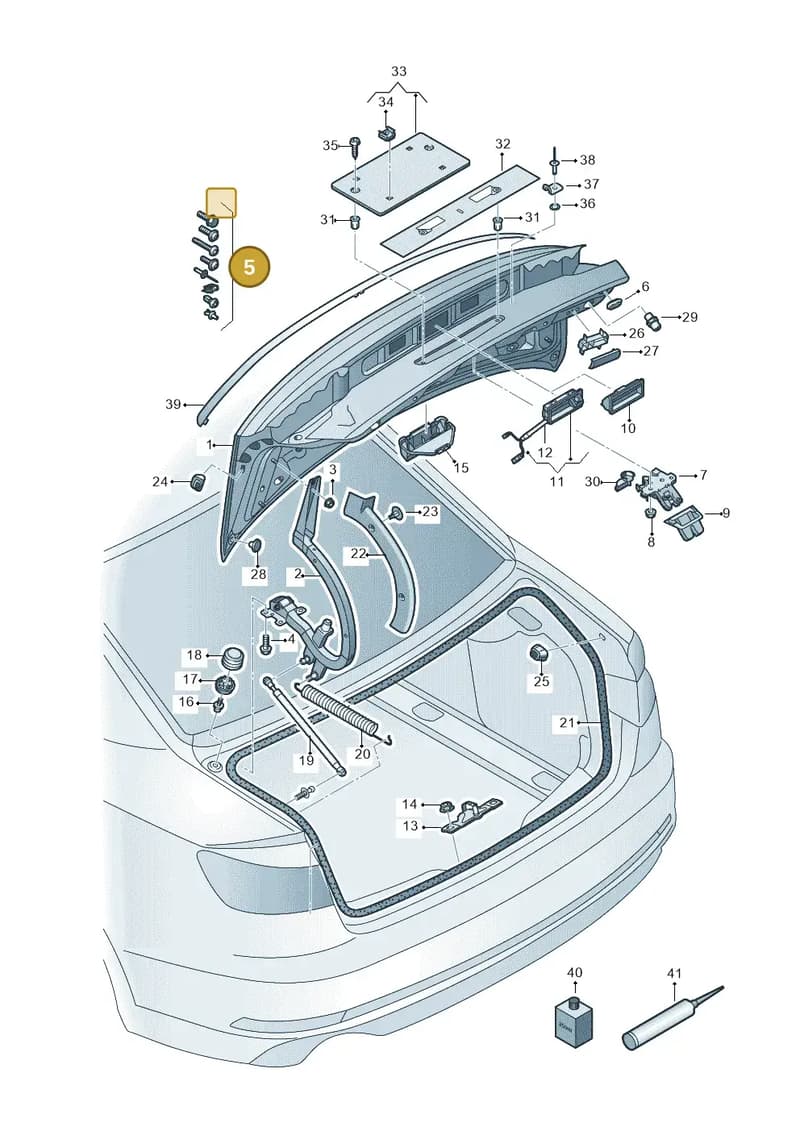 V04017001BH — Audi A5 Sportback (2016-2025) diagram 897827000, position 5