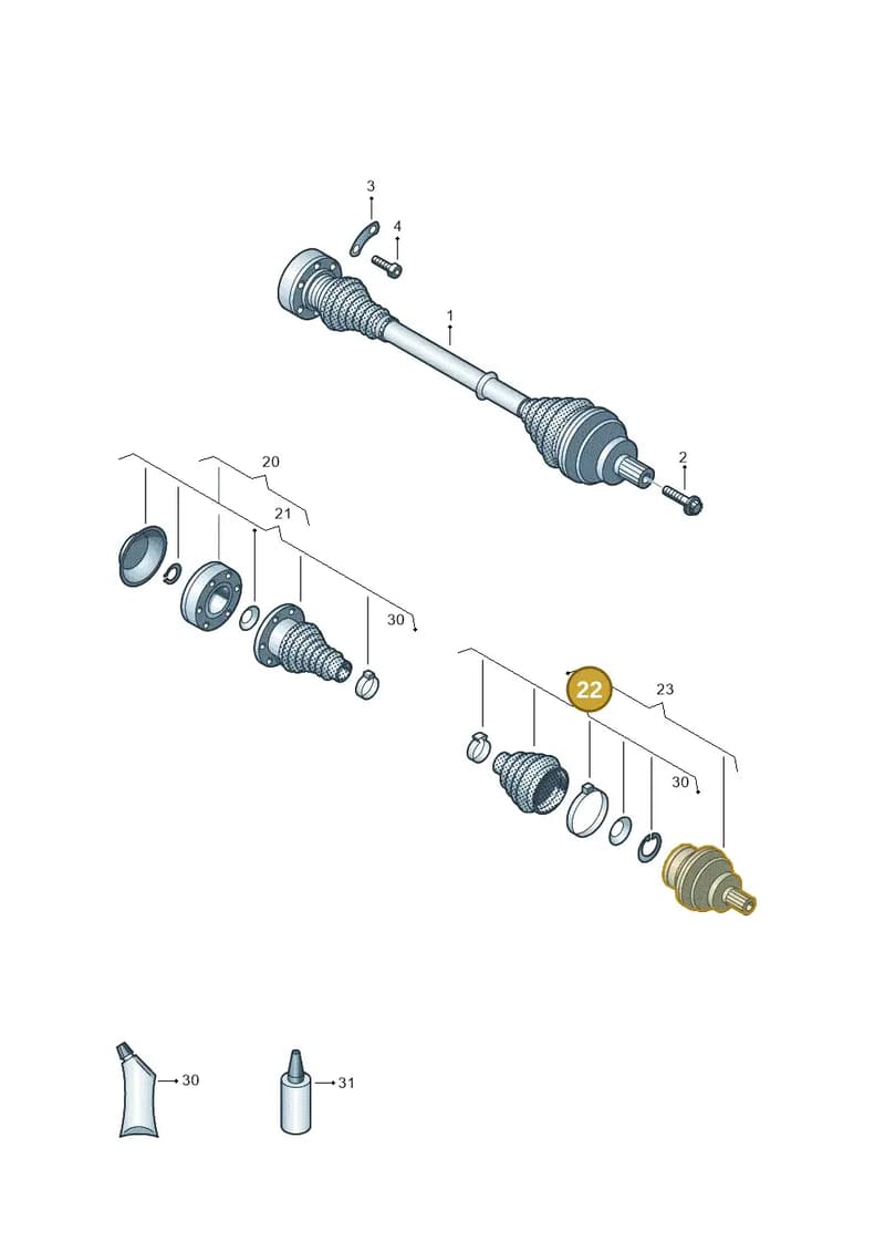 V04017001BL — Audi A3 Sportback (2019-2025) diagram 884501050, position 22