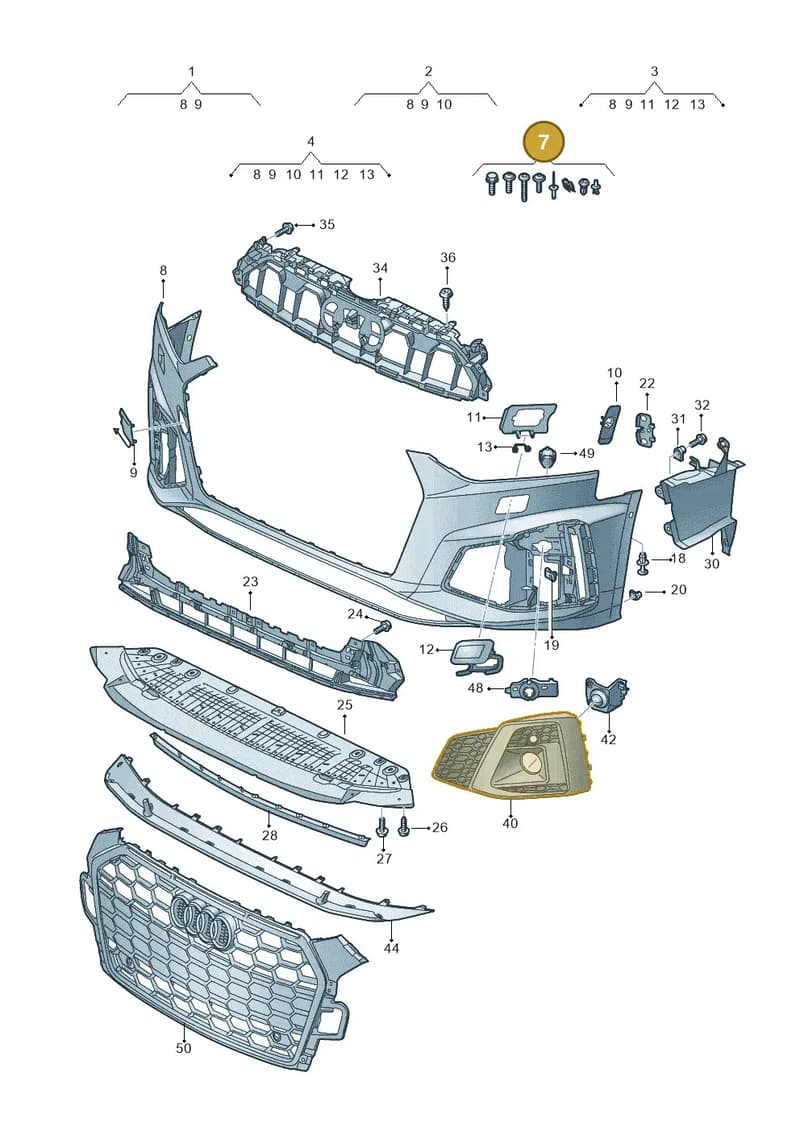V04017001BP — Audi A5 Cabriolet (2016-2025) diagram 848807025, position 7