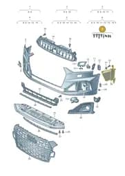 V04017001BP Porsche 1 Set Fixing Parts for Bumper