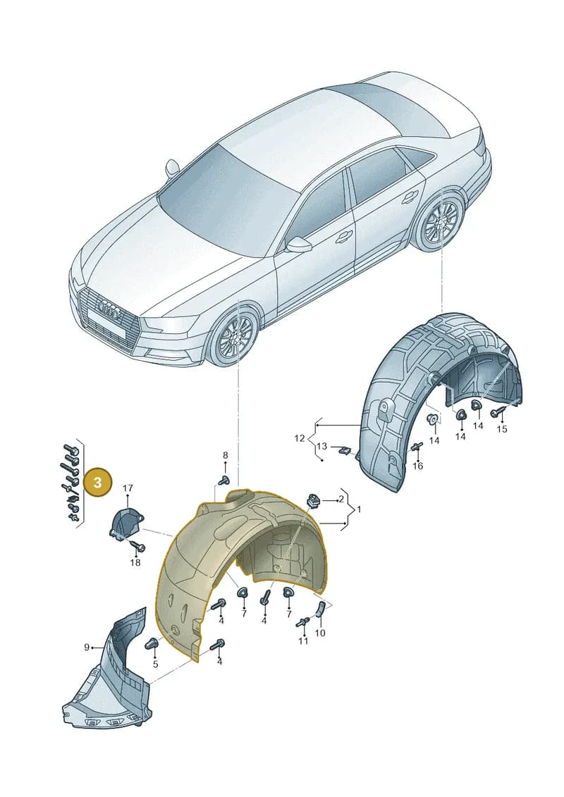 V04017001B — Audi A4 (2015-2025) diagram 849821500, position 3
