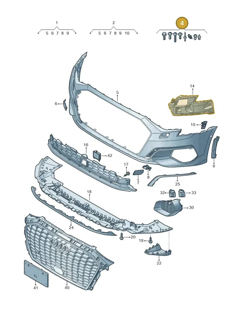 V04017001CF — Audi A3 Sportback (2019-2025) diagram 596807100, position 4
