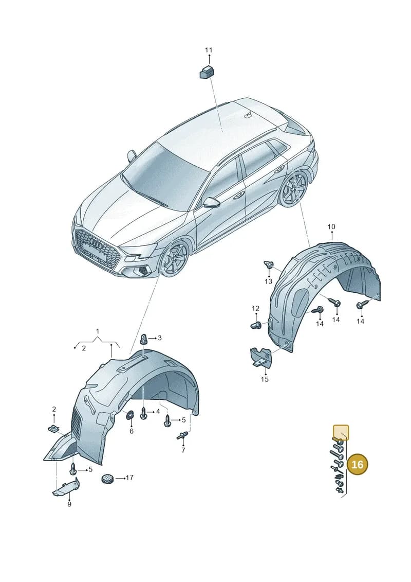 V04017001CK — Audi A3 Sportback (2019-2025) diagram 596821500, position 16