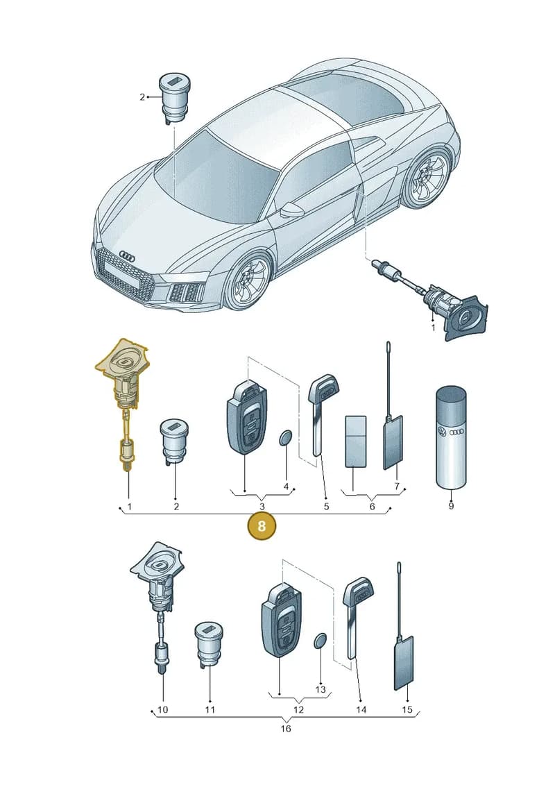 V04017001CSAIF — Audi R8 Spyder (2015-2024) diagram 872837100, position 8