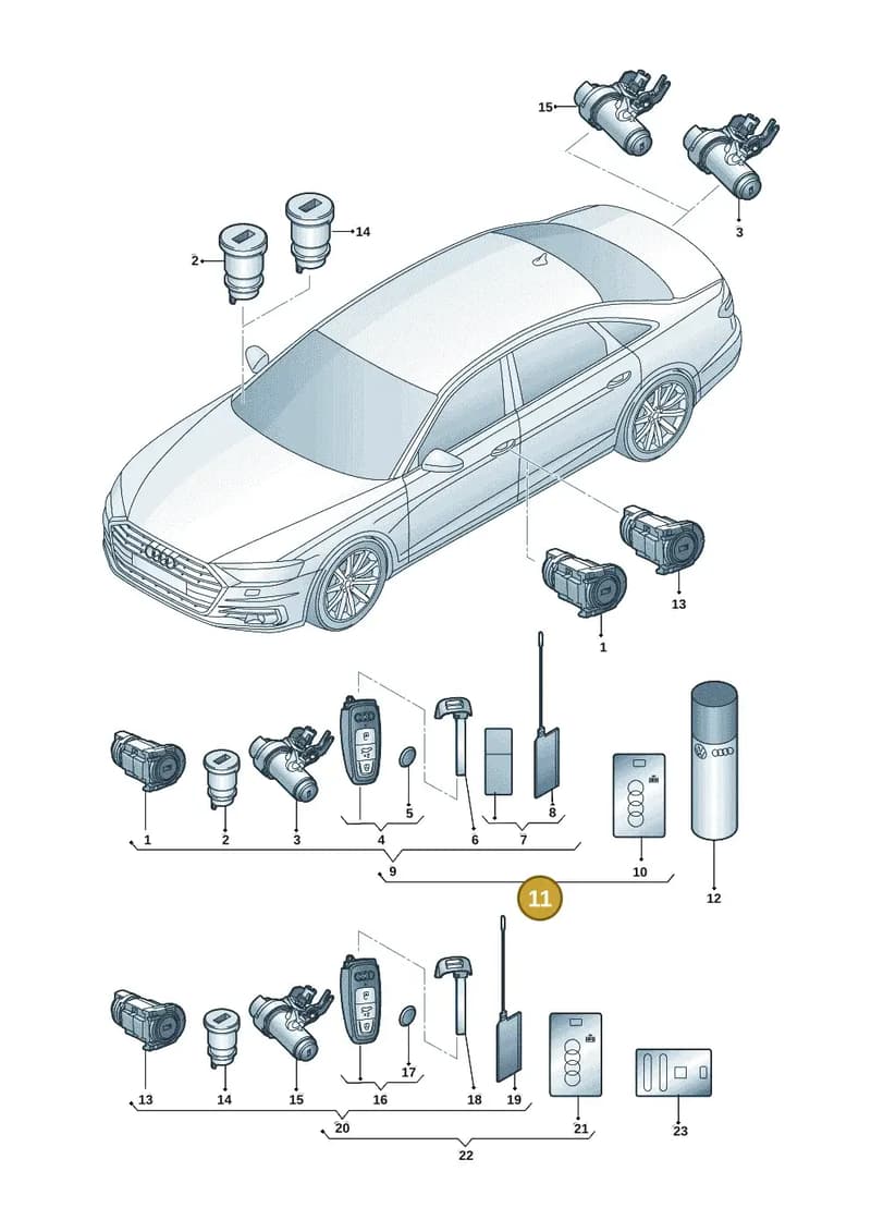 V04017001DPNOP — Audi A8 (2017-2025) diagram 838837012, position 11