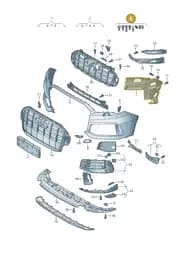 V04017001D Porsche 1 Set Fixing Parts for Bumper