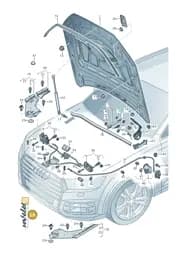 V04017001F Porsche 1 Set Attachment Parts for Bonnet