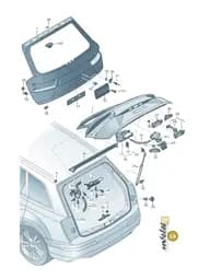 V04017001L Porsche 1 Set Attachment Parts for Rear Lid