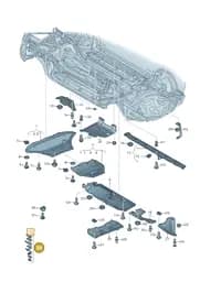 V04017001M Porsche 1 Set Fixing Parts for Underbody Cladding