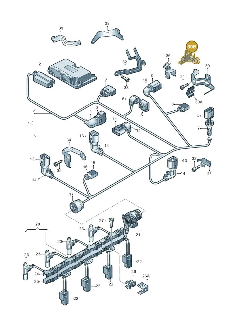 03G971845B — SEAT Altea XL Reference (2010-2013) diagram 412971180, position 30B